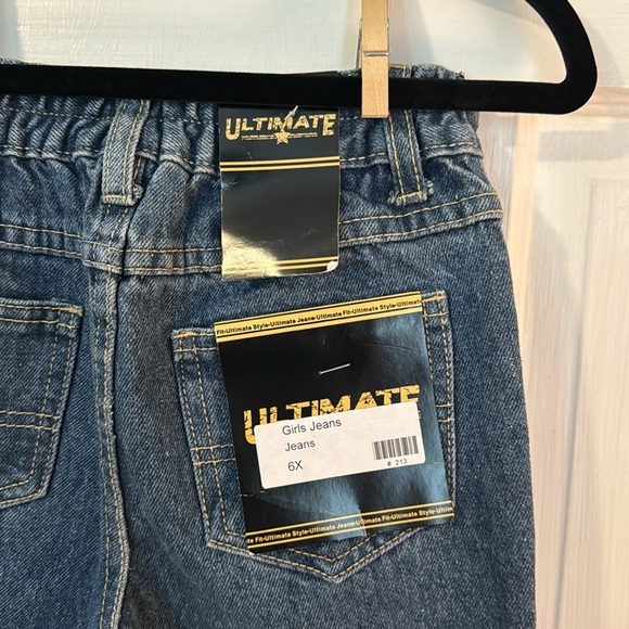 Ultimate Flared Leg Girls Size 6x Jeans NWT blue 100% cotton 104185 - Picture 6 of 8